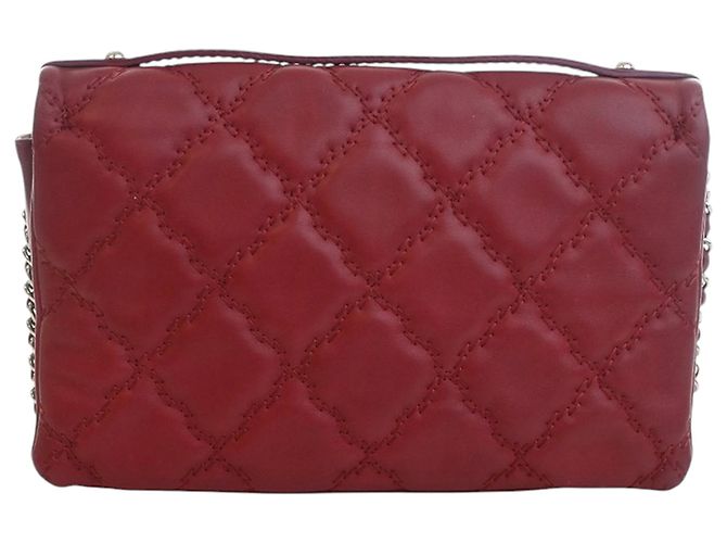 Chanel Red CC Quilted Calfskin Double Stitch Hamptons Flap Rosso - vista 4
