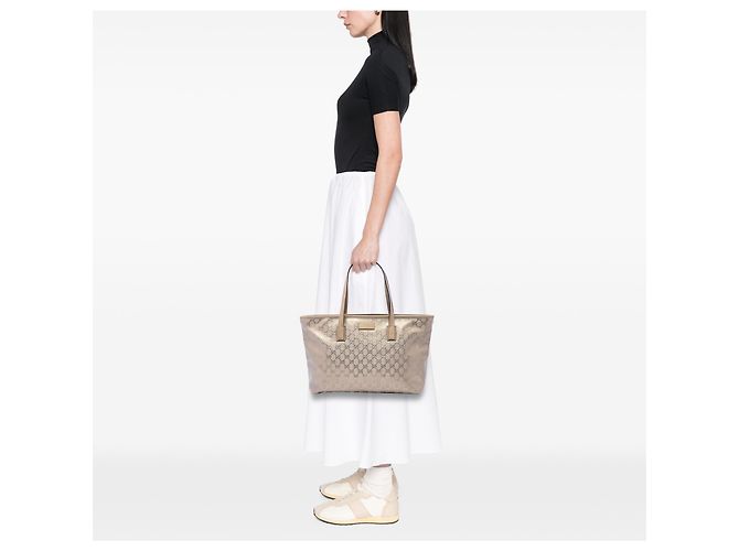 Tote Gucci Gold Medium GG Imprime D'oro - vista 6
