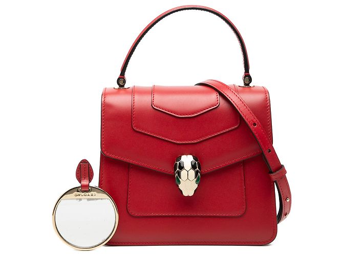 Bulgari Borsa a mano Serpenti Forever in pelle di vitello rossa piccola Bvlgari Rosso - vista 7