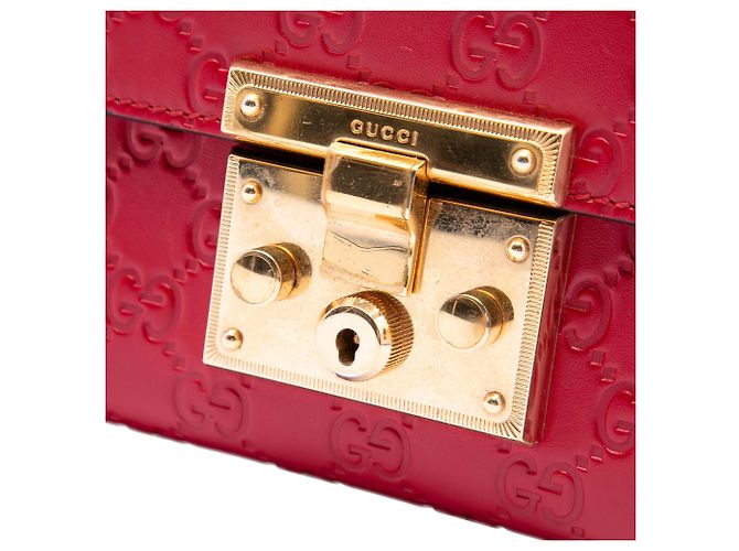 Padlock Gucci Rosso Piccola borsa a tracolla Guccissima con lucchetto - vista 5