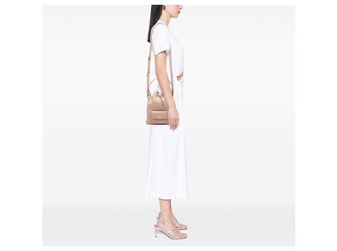 Borsa a secchiello Macrocannage Caro in agnello marrone Small di Dior Carne - vista 6