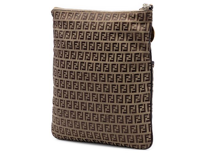 Fendi Beige Zucchino Canvas Crossbody - vista 2