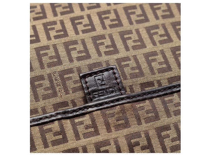 Fendi Beige Zucchino Canvas Crossbody - vista 5