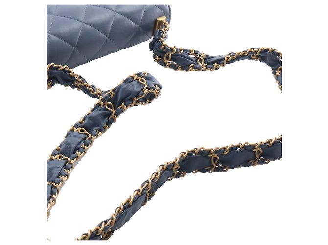 Chanel Blue Medium Quilted Calfskin 19 Flap Blu scuro - vista 14