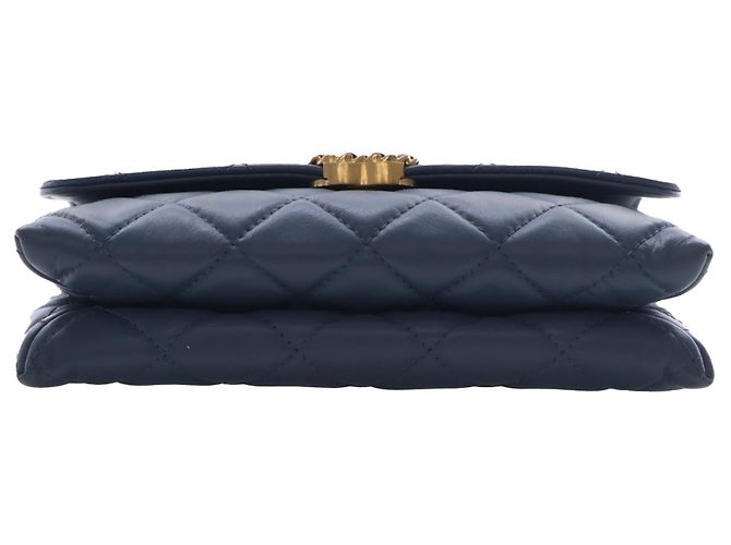 Chanel Blue Medium Quilted Calfskin 19 Flap Blu scuro - vista 5