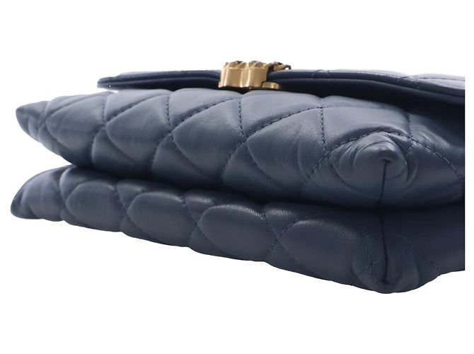 Chanel Blue Medium Quilted Calfskin 19 Flap Blu scuro - vista 7