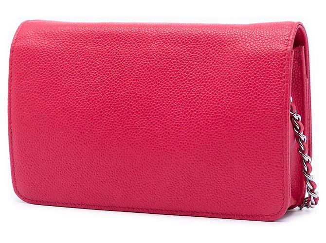 Wallet On Chain Portafoglio con Catena Chanel Pink Caviar Bicolor CC Rosa - vista 2