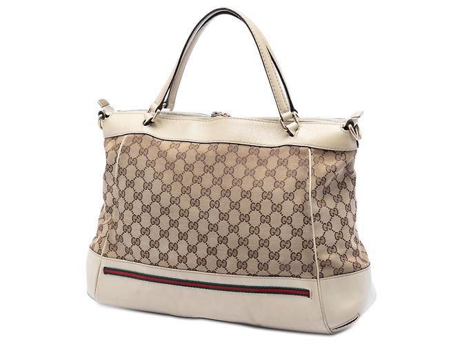 Borsa Gucci Beige GG Canvas Web Mayfair - vista 2