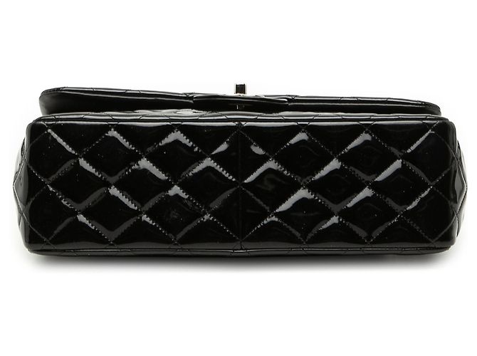 Chanel Black Jumbo Classic Patent Double Flap Nero - vista 3
