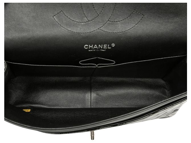 Chanel Black Jumbo Classic Patent Double Flap Nero - vista 4