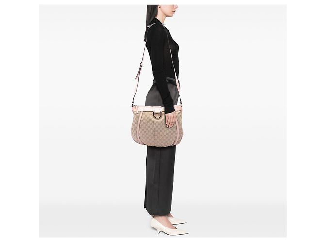 Gucci Beige GG Canvas Abbey D Ring Crossbody - vista 6