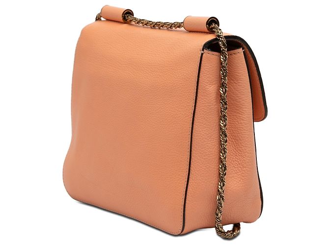 Chloé Elsie Crossbody in pelle arancione, piccola Pesca - vista 2