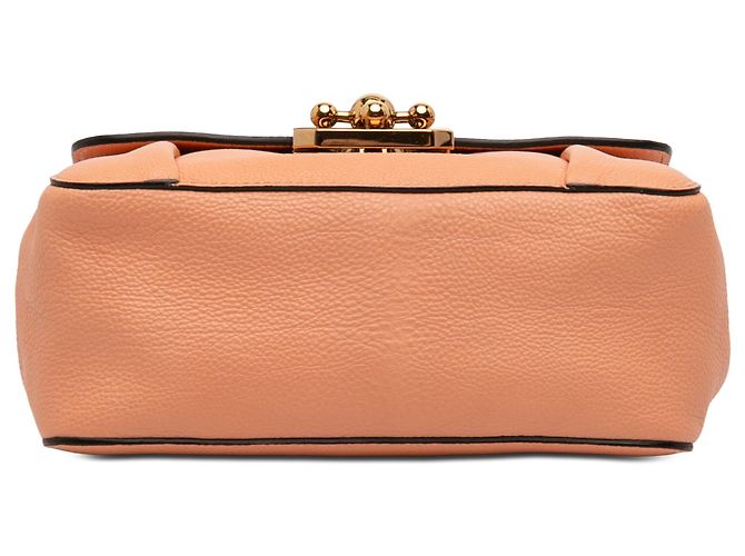 Chloé Elsie Crossbody in pelle arancione, piccola Pesca - vista 3