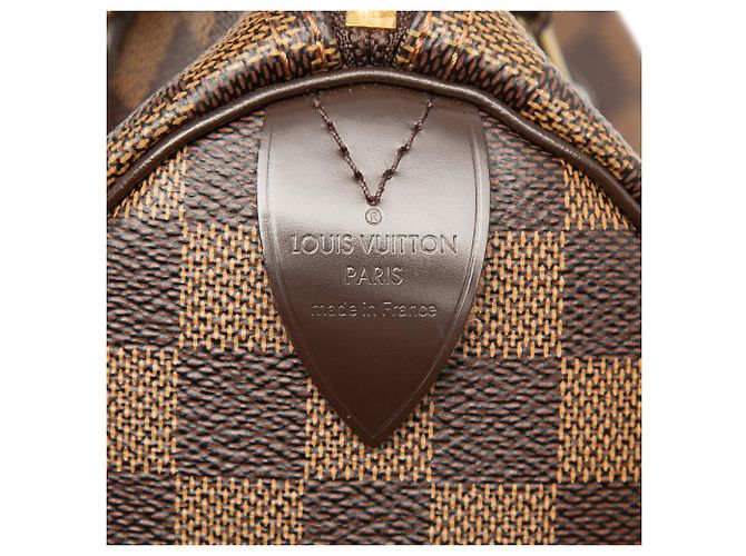 Louis Vuitton Marrone Damier Ebene Speedy 25 - vista 5