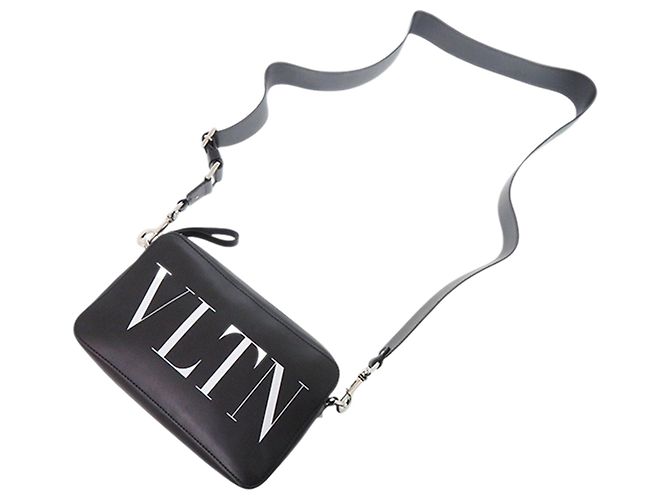Borsa a tracolla VLTN in pelle nera Valentino Nero - vista 3