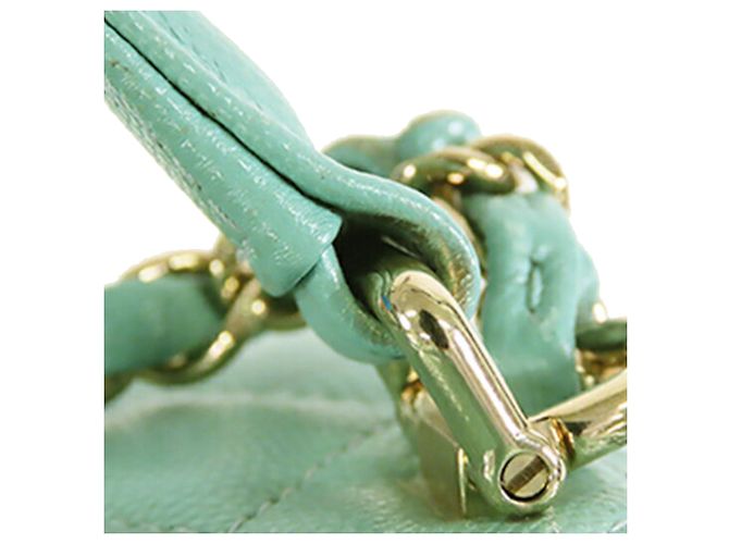 Vanity Case Chanel Green Small CC Caviar con Manico e Catena Verde Verde chiaro - vista 14