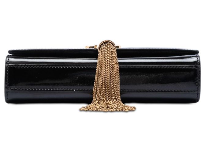 Borsa a tracolla Kate Tassel Small Black Patent Monogram Saint Laurent Nero - vista 3