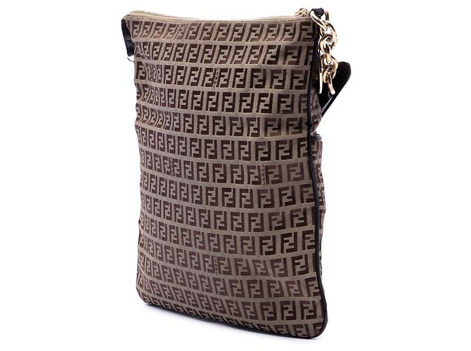 Fendi Beige Zucchino Canvas Crossbody - vista 2