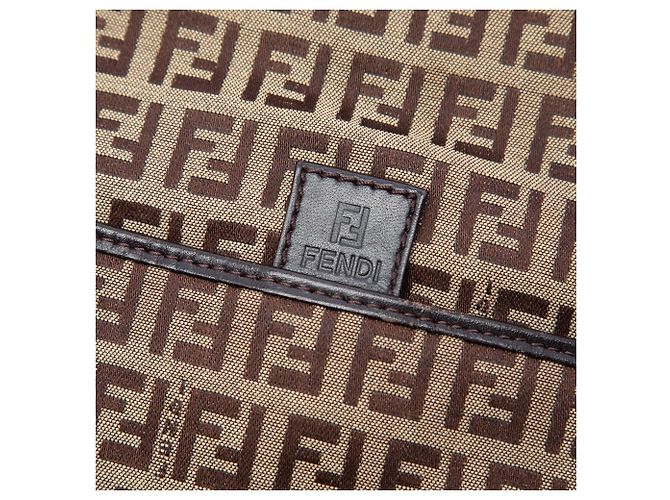 Fendi Beige Zucchino Canvas Crossbody - vista 5