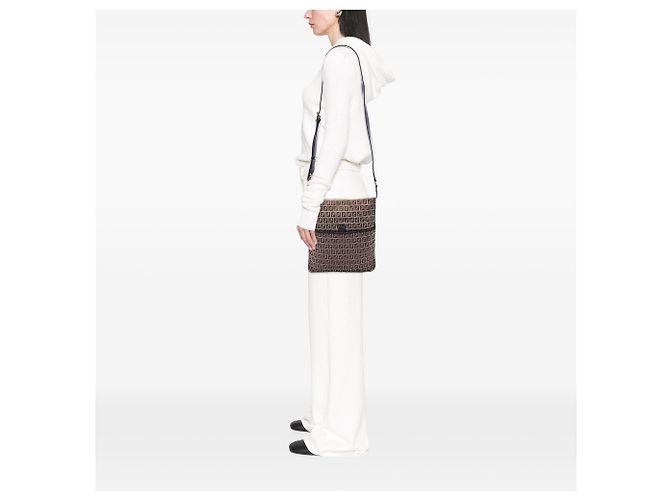 Fendi Beige Zucchino Canvas Crossbody - vista 6