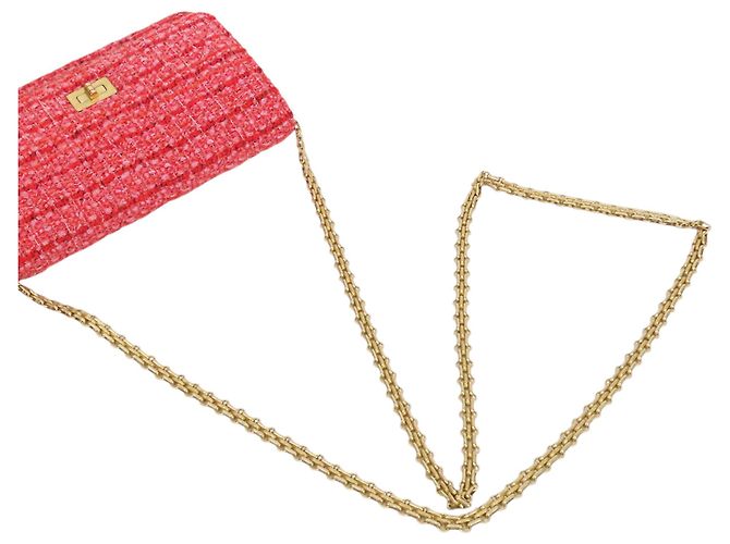 Wallet On Chain Portafoglio con catena Chanel Red Quilted Tweed Reissue 2.55 Rosso - vista 15