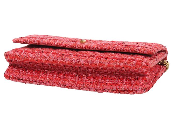 Wallet On Chain Portafoglio con catena Chanel Red Quilted Tweed Reissue 2.55 Rosso - vista 3