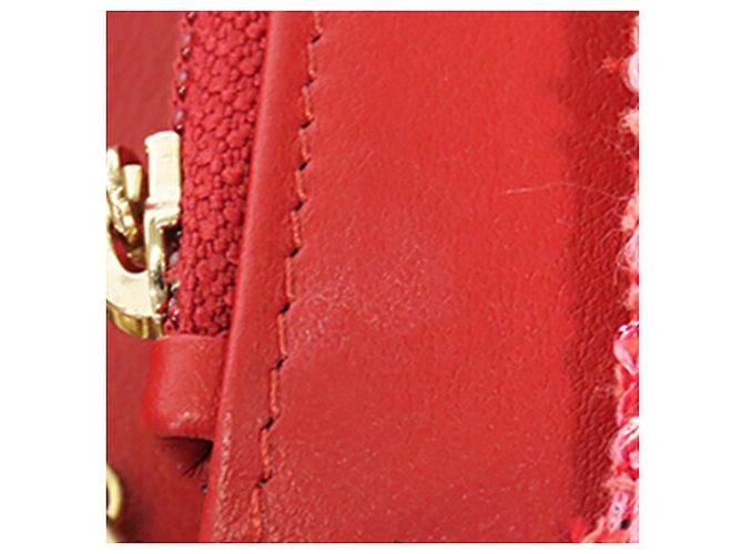 Wallet On Chain Portafoglio con catena Chanel Red Quilted Tweed Reissue 2.55 Rosso - vista 9
