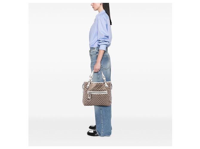Tote Gucci Beige GG Canvas Icon Bit Zip - vista 6