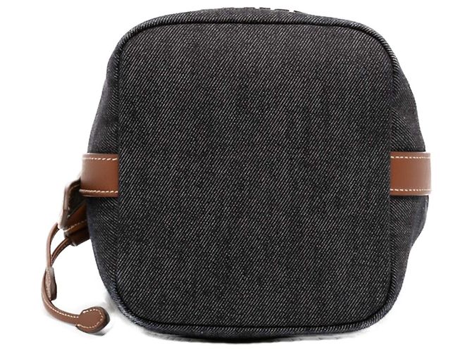 Borsa bucket Miu Miu in denim blu con logo Blu navy - vista 3