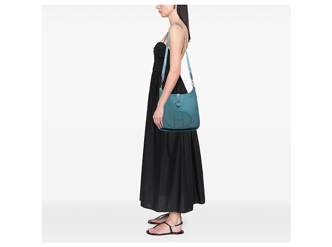 Hermès Blue Clemence Evelyne III GM - vista 8