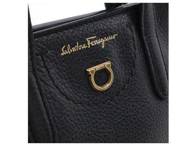 Gancini Borsa a mano in pelle nera Salvatore Ferragamo Nero - vista 6
