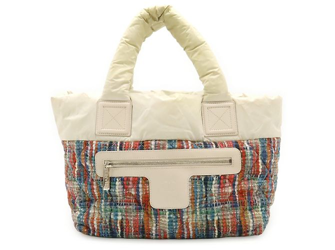 Borsa Tote Chanel Coco Cocoon Small Bianco Multicolore Arancione - vista 2