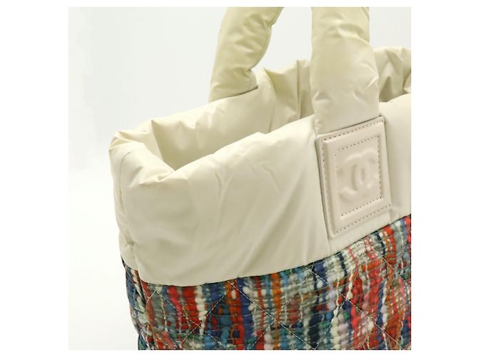 Borsa Tote Chanel Coco Cocoon Small Bianco Multicolore Arancione - vista 5