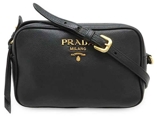 Borsa a Spalla/Pochette Prada Vitello Phenix Nero - vista 2
