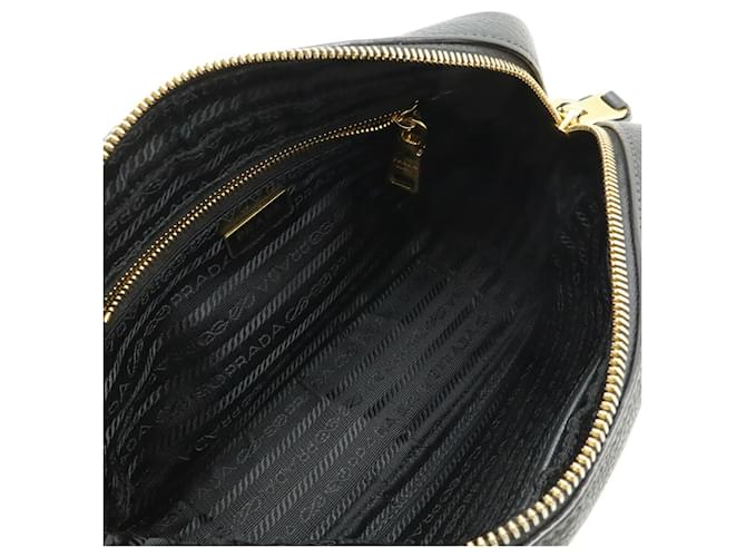Borsa a Spalla/Pochette Prada Vitello Phenix Nero - vista 9