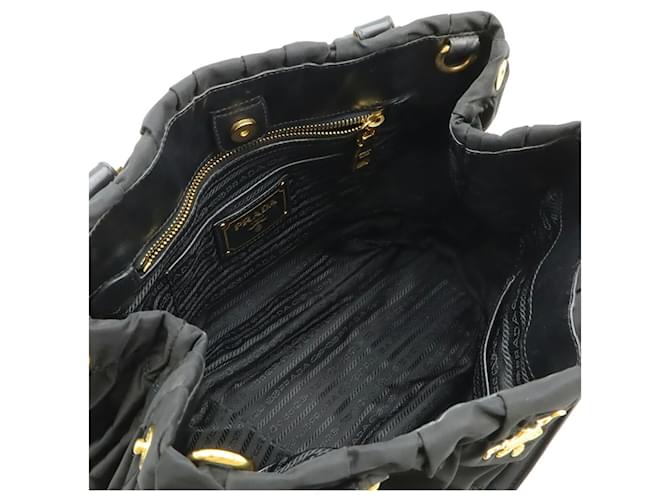 Borsa Tote Prada Tessuto Gathered Nero - vista 6