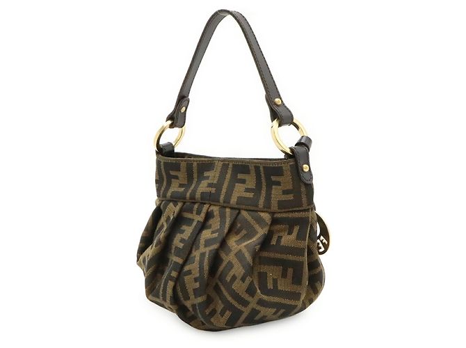 Fendi Handtasche Zucca Muster Braun Schwarz - Ansicht 3