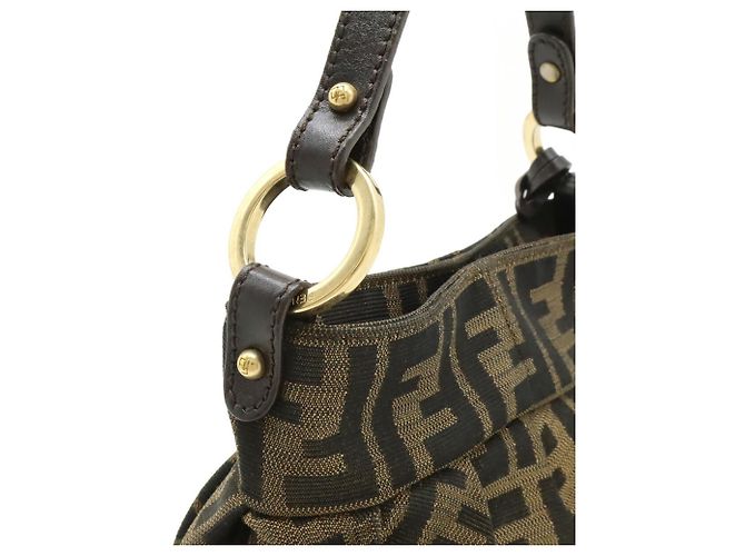 Fendi Handtasche Zucca Muster Braun Schwarz - Ansicht 5