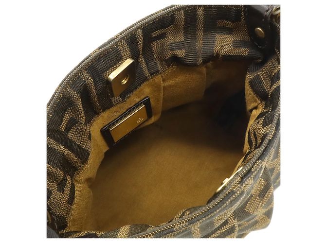 Fendi Handtasche Zucca Muster Braun Schwarz - Ansicht 7