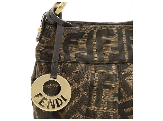 Fendi Handtasche Zucca Muster Braun Schwarz - Ansicht 8
