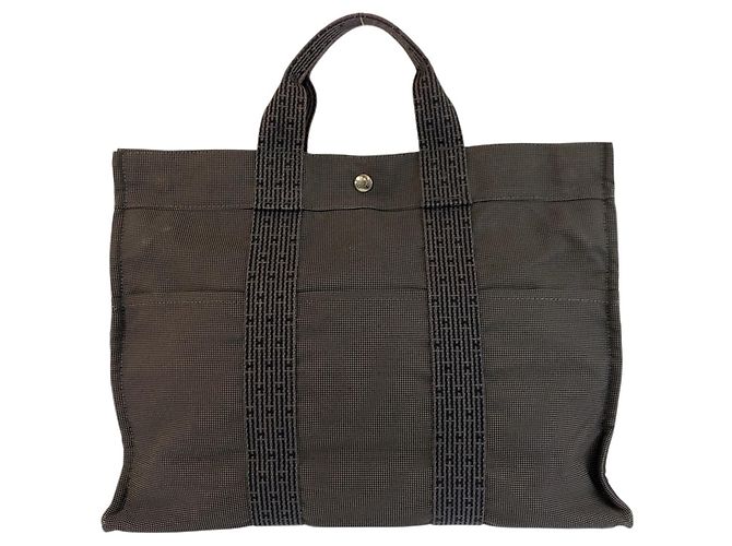 Hermès Borsa Tote Hermes Herline MM Gray Marrone - vista 2