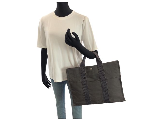 Hermès Hermes Herline MM Tote Bag Grau Braun - Ansicht 7