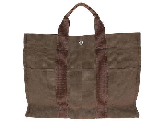 Hermès Borsa Tote Hermes Herline MM Marrone - vista 2