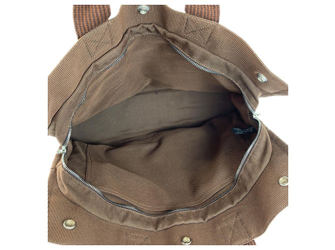 Hermès Borsa Tote Hermes Herline Brown Polyamide Marrone - vista 9