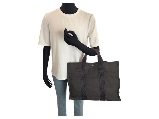 Hermès Hermes Herline MM Tote Bag Grau Braun - Ansicht 7
