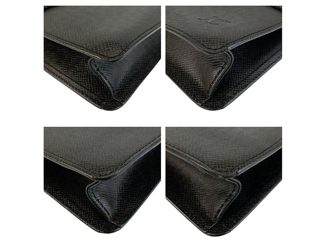 Clutch Selenga in pelle Taiga Louis Vuitton Nero - vista 4