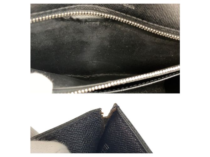 Clutch Selenga in pelle Taiga Louis Vuitton Nero - vista 5