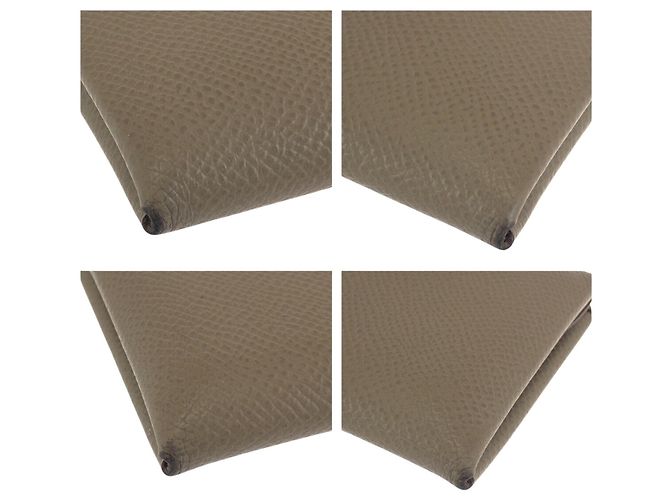 Hermès HERMES Porte-cartes Calvi Duo Gris Taupe - vue 4