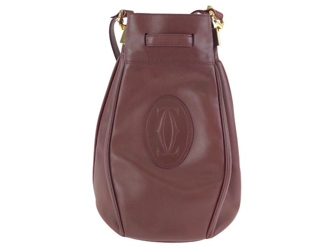Borsa a tracolla in pelle bordeaux Cartier Must Line Bordò - vista 2