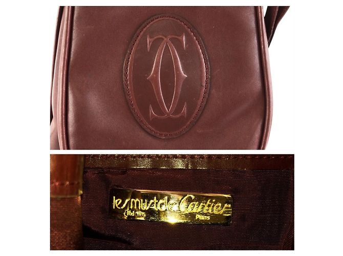 Borsa a tracolla in pelle bordeaux Cartier Must Line Bordò - vista 4